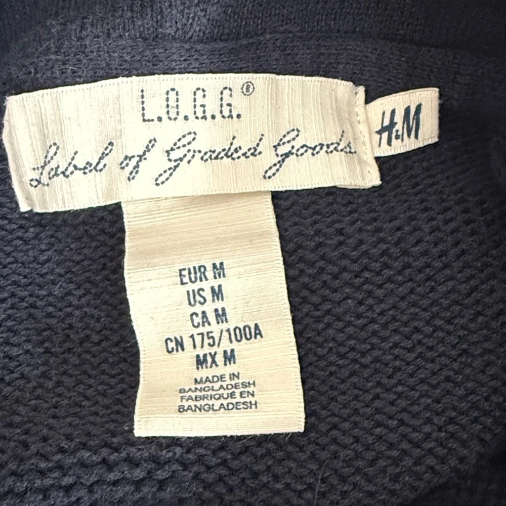 H&M mens navy hooded sweater Like New Medium